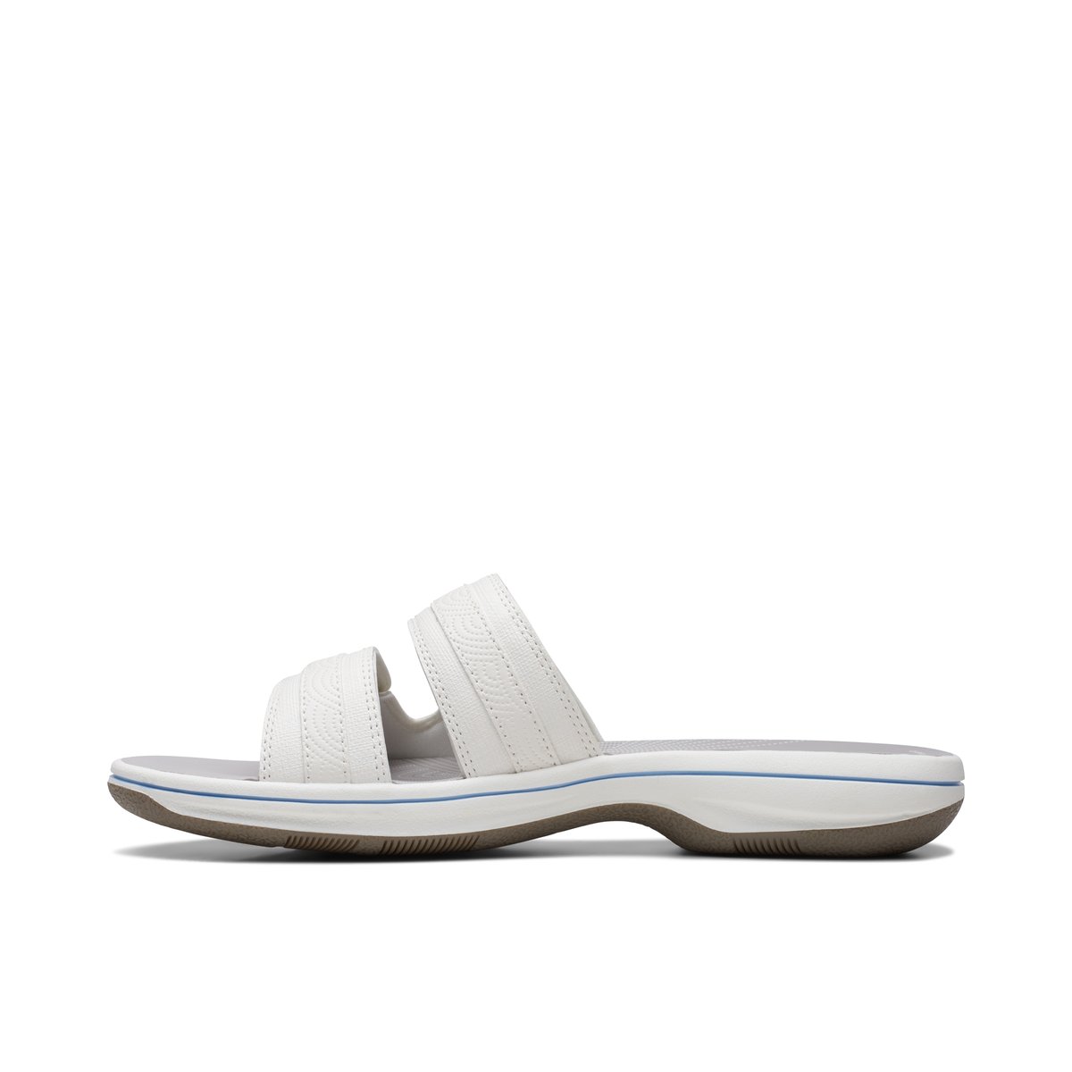 CLARKS-Breeze_piper-Sandales à glissière - Talon plat - Blanc