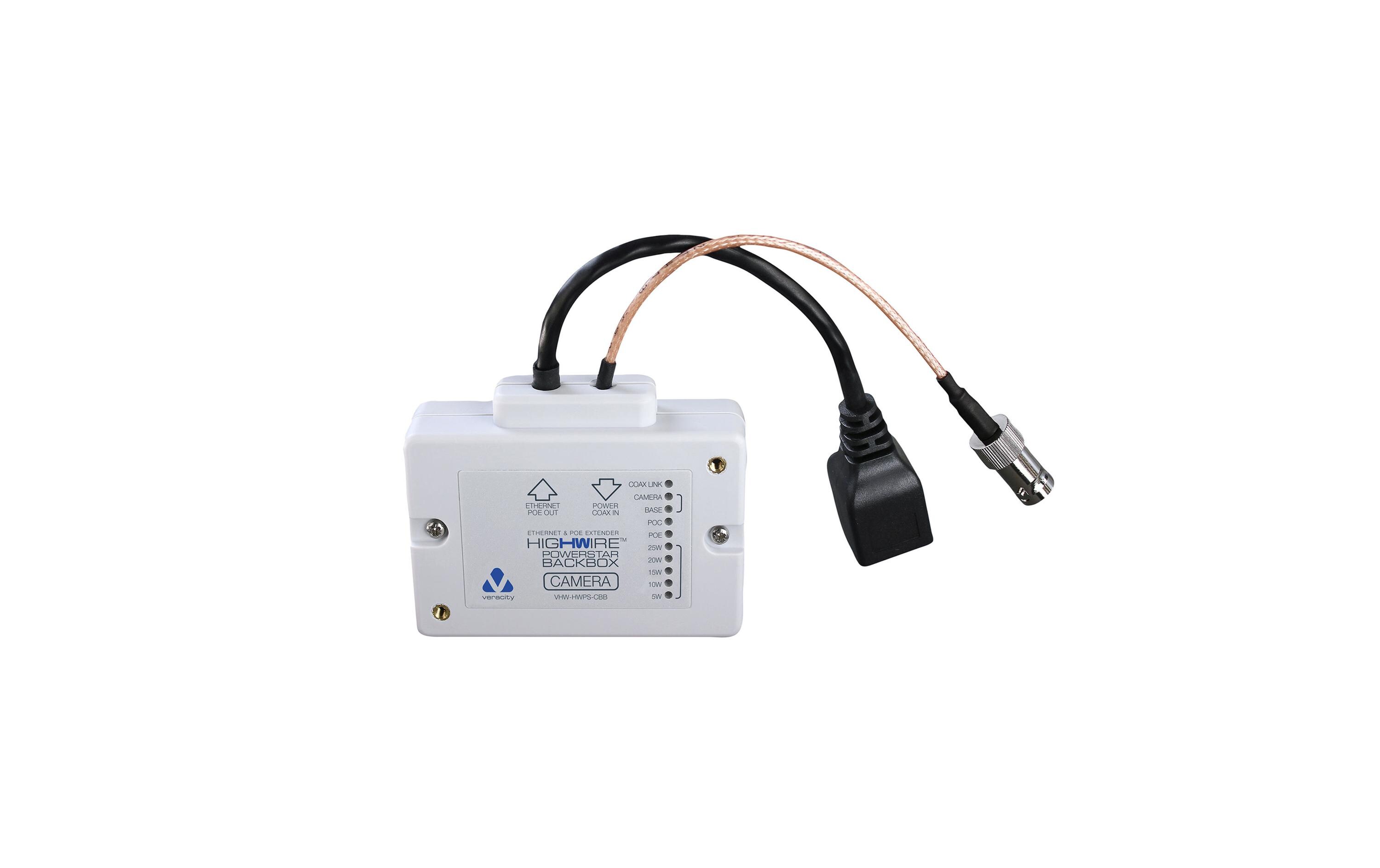 PoE+ Converter HIGHWIRE Powerstar Backbox<br>Kamera-Backbox-Adapter für Ethernet und POE über Koax