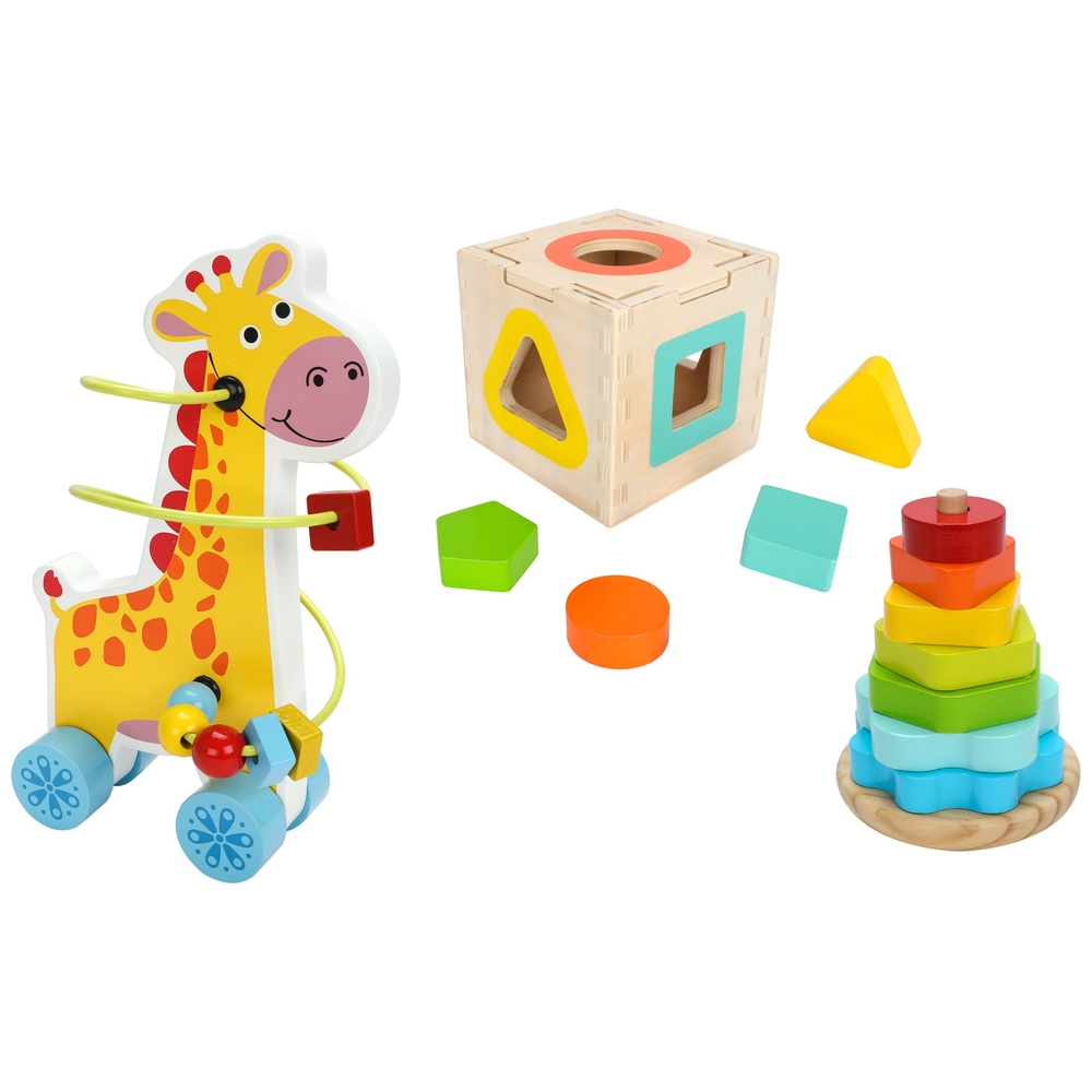 Eichhörnchen-Spielset aus Holz, 3-in-1