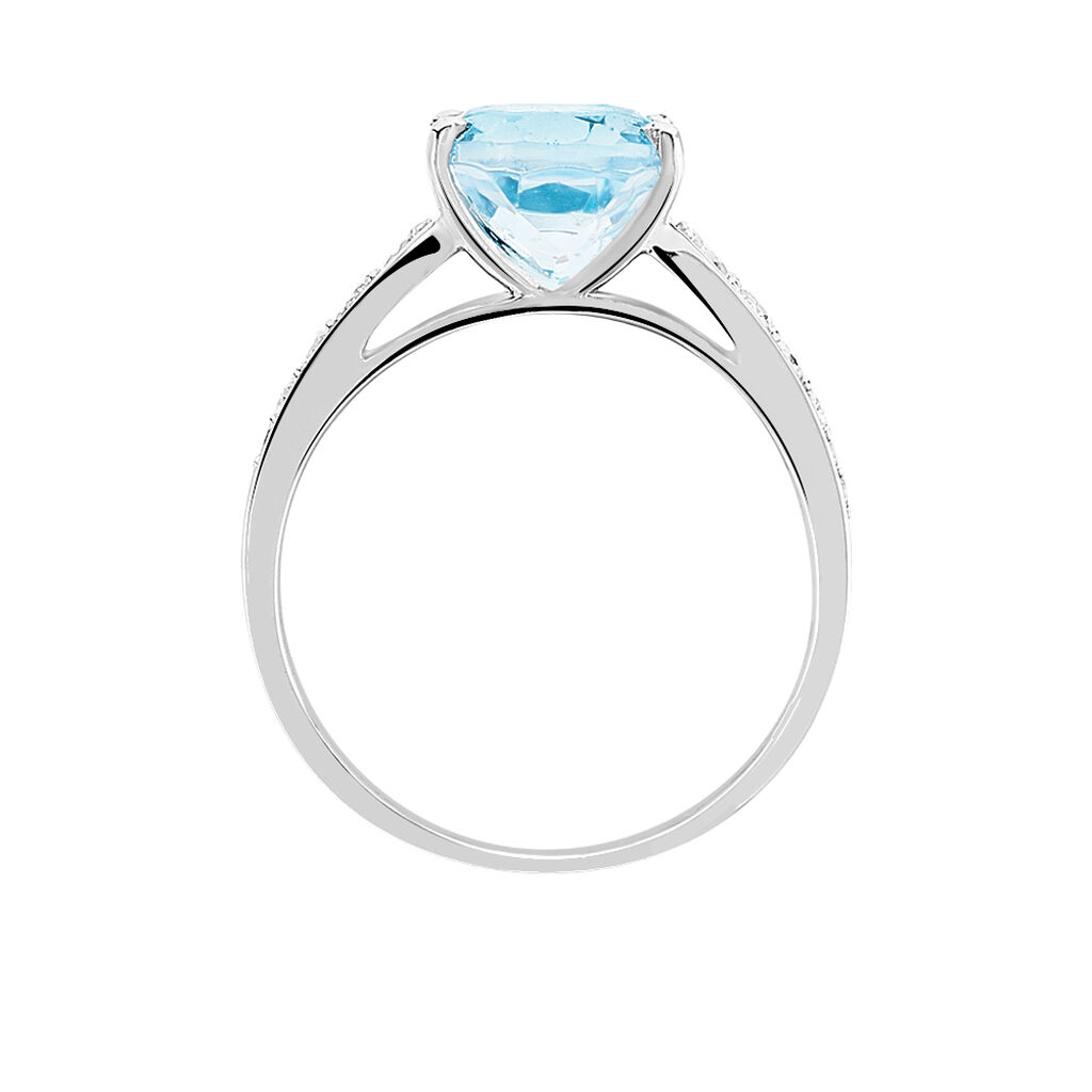 Bague Marie-camille Or Blanc Topaze Et Oxyde De Zirconium