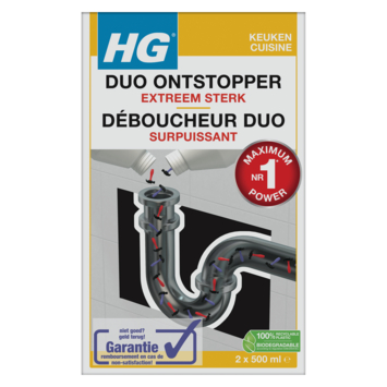 HG duo ontstopper 2 stuks 500 ml