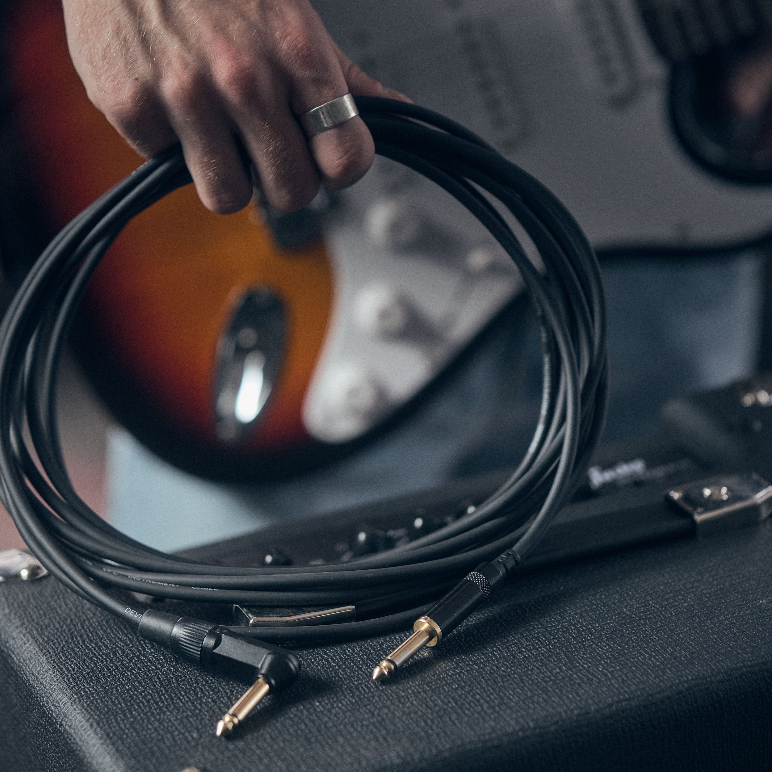 Devine GIT3/B jack 2p - jack 2p haaks gitaarkabel 3 meter