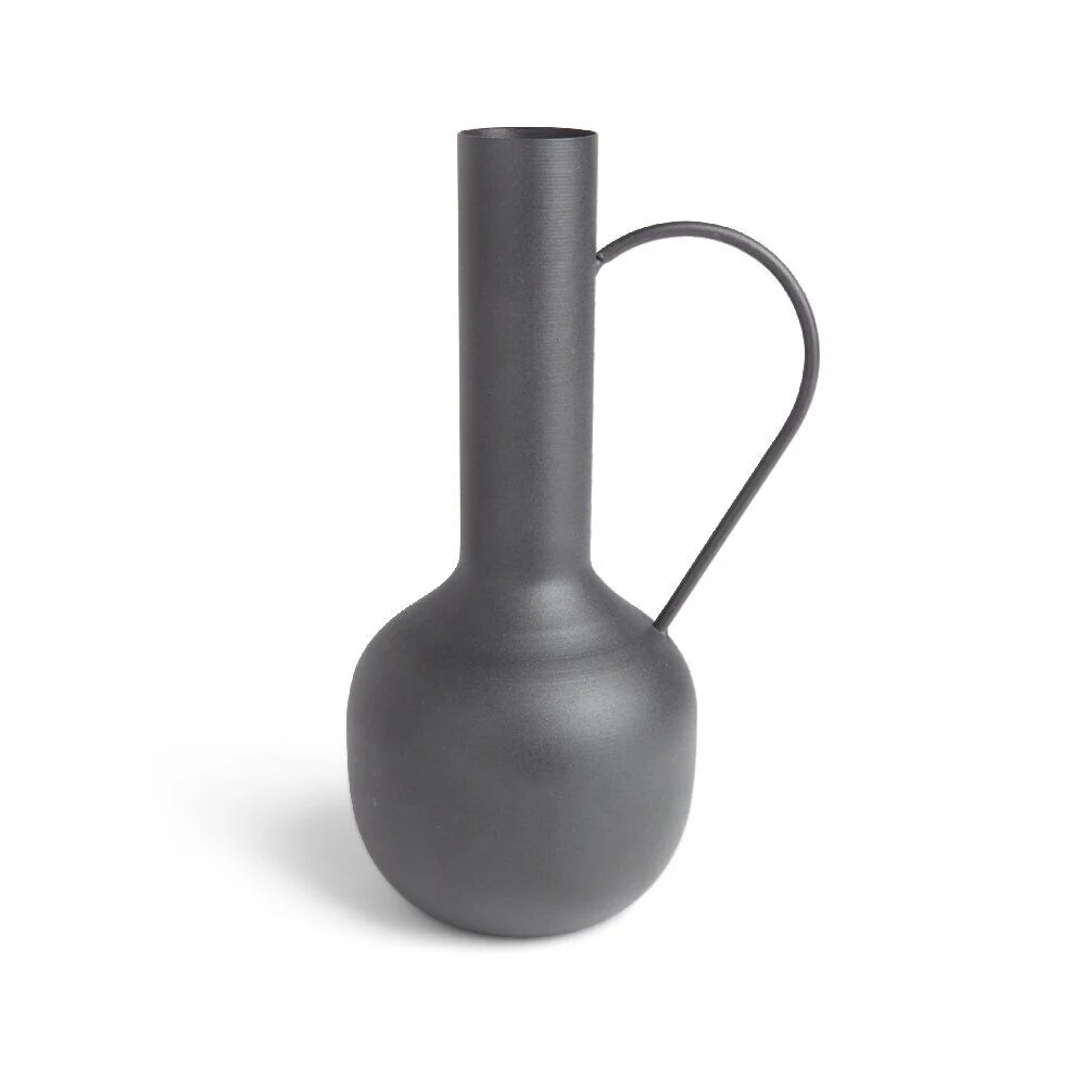 Vase amphore métal noir Ø14,5xH25cm