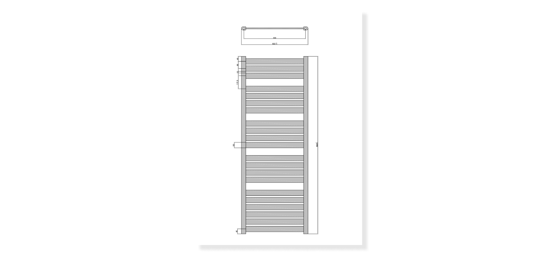 Sanicare Moda elektrische radiator 60x160cm zwart mat met afstandsbediening en thermostaat zwart linksonder