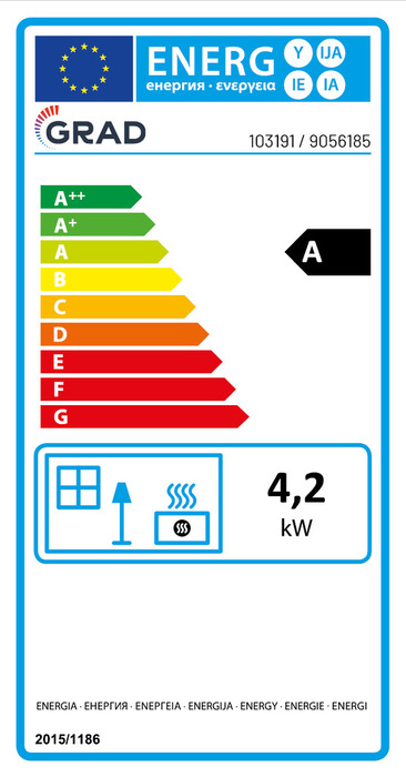 Gasvarmeovn m/blæser 4,2 kW - Grad