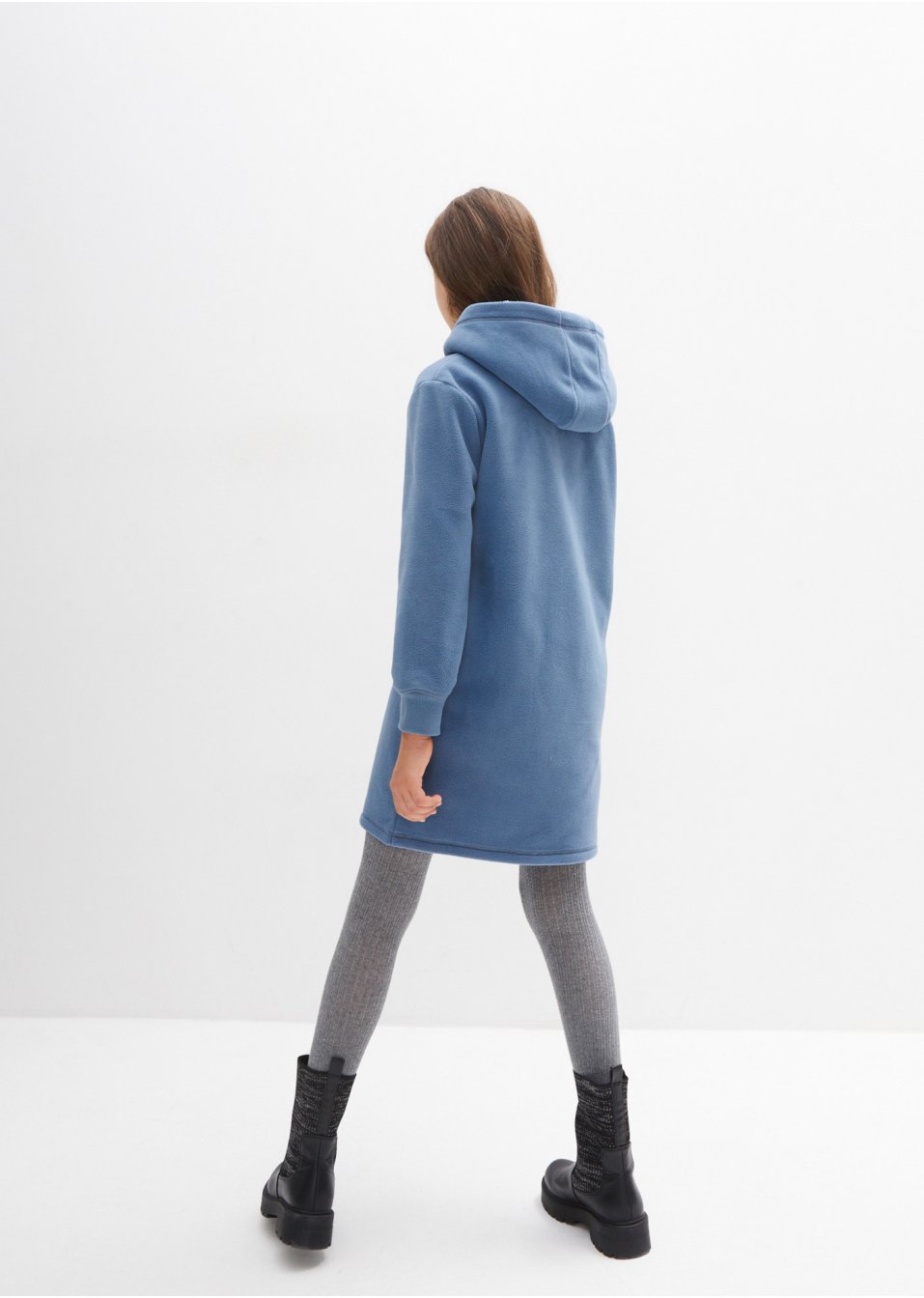Robe fille en polaire à capuche