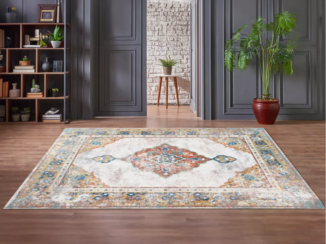 Tapis oriental vintage - 160 x 230 cm - Multicolore - AKLIM