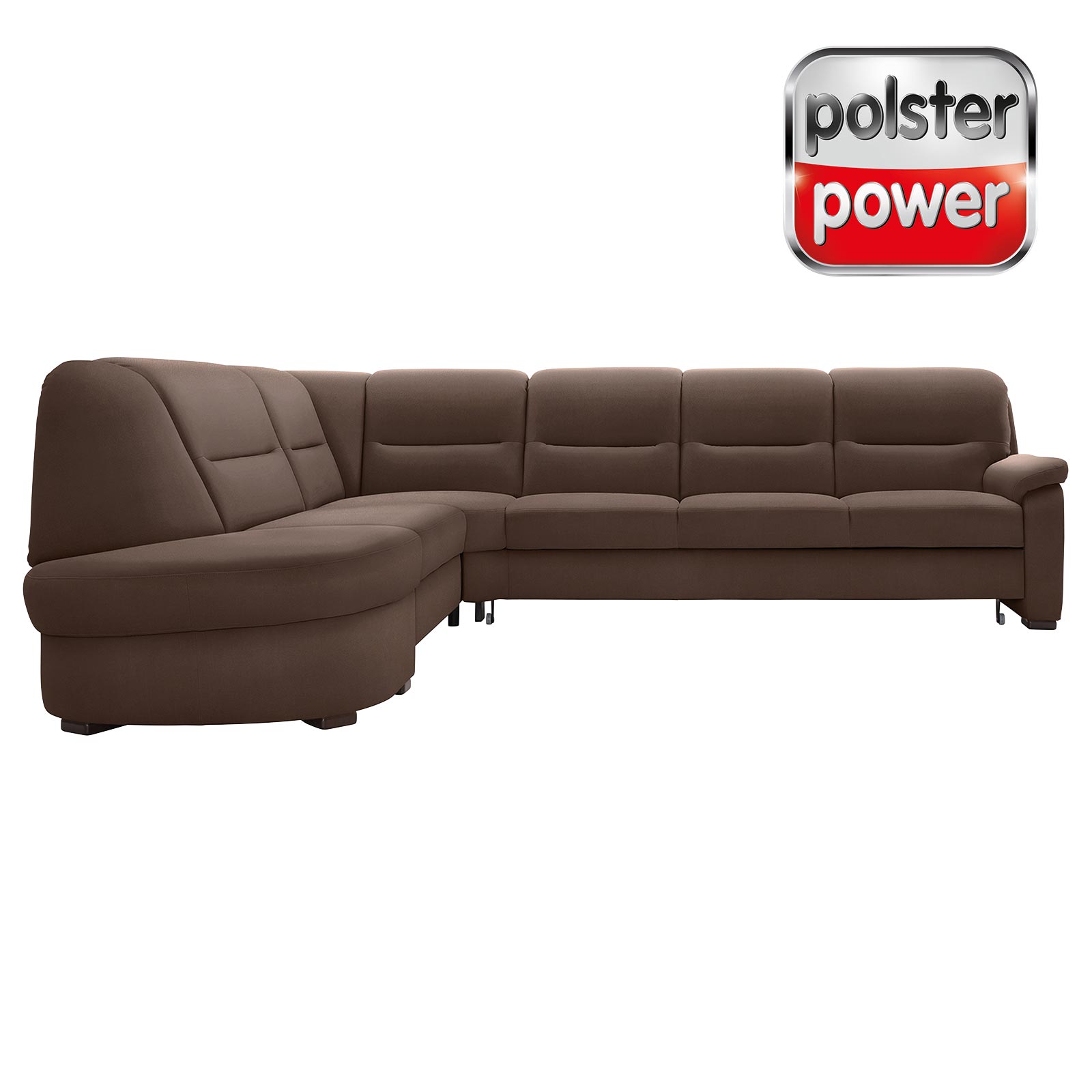 polsterpower Ecksofa - Saddle nougat - Basismodell - Ottomane links