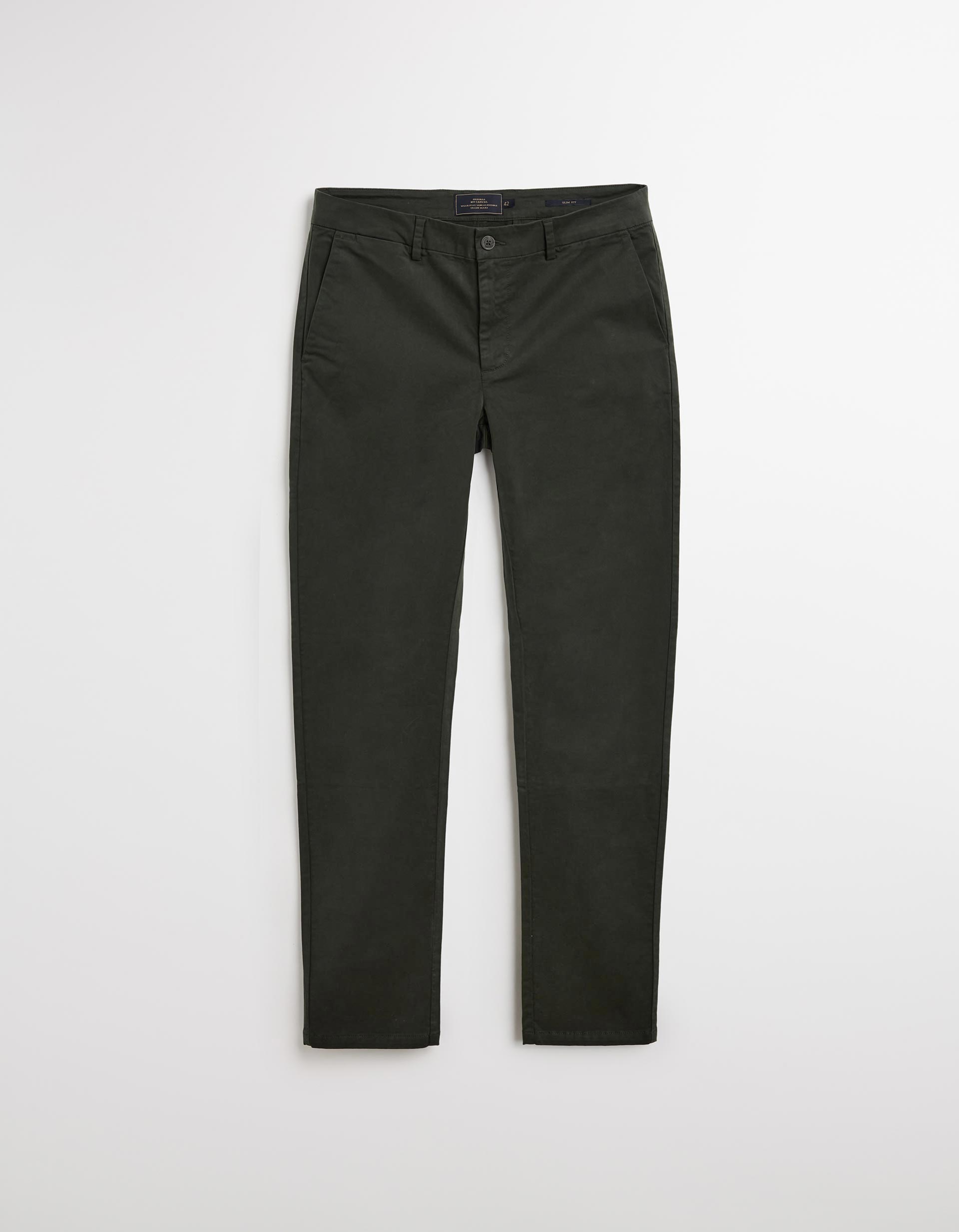 Calças Chino Slim, Homem, Verde Escuro