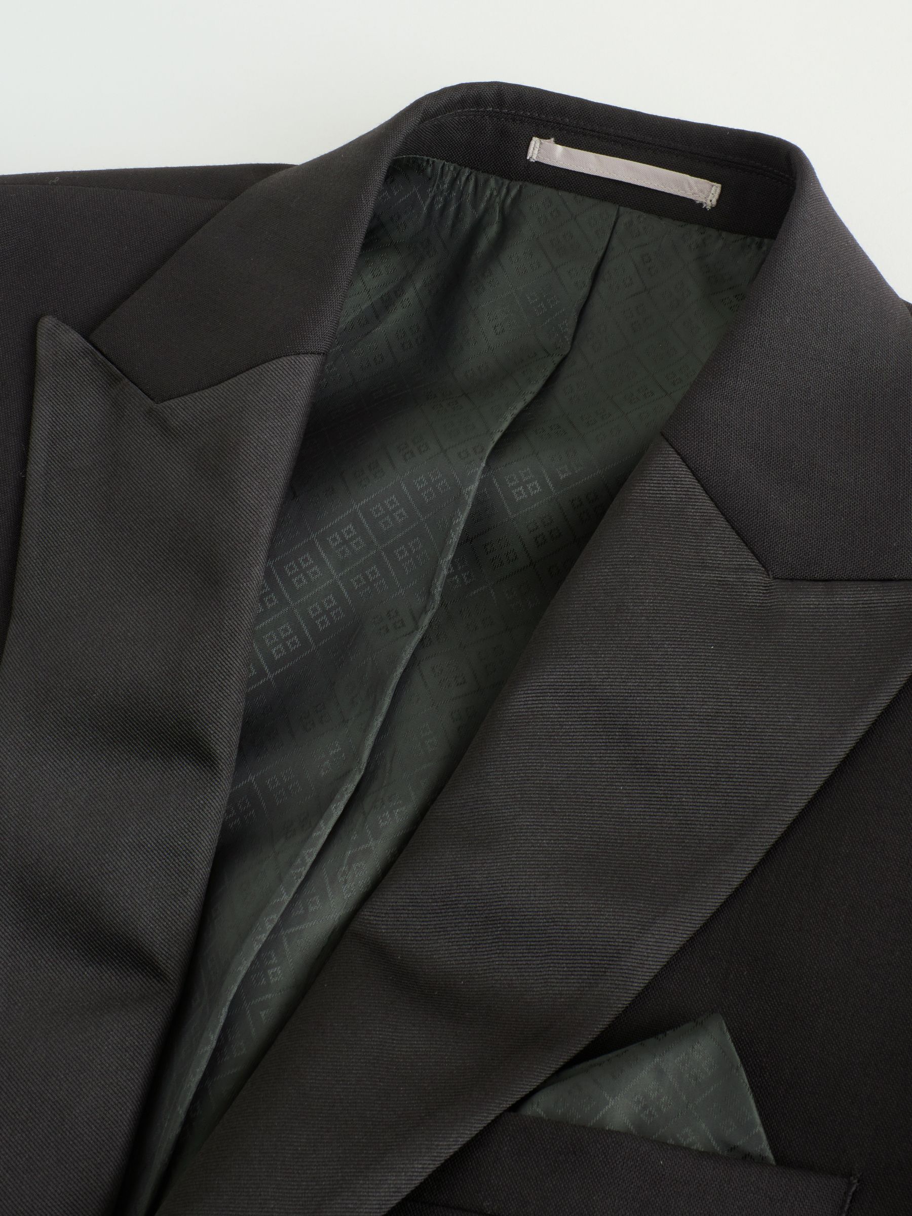 Zwart - Regular Fit Signature Nova Fides 100% Italian Wool Tuxedo Suit Jacket
