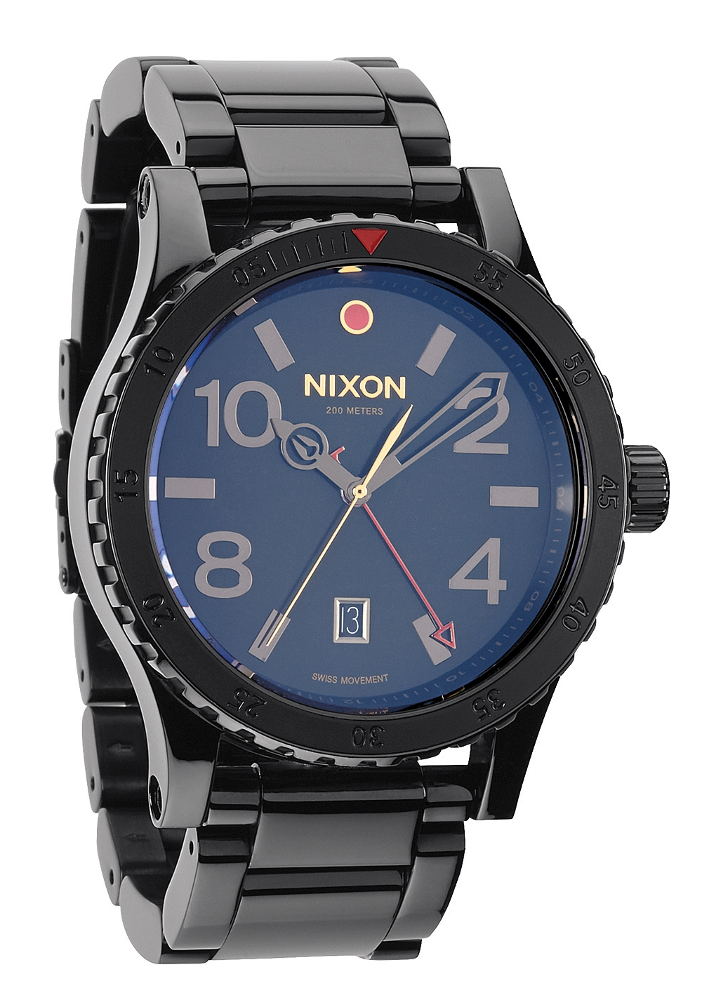 Nixon The Diplomat SS All Black Polished / Gold A2771883