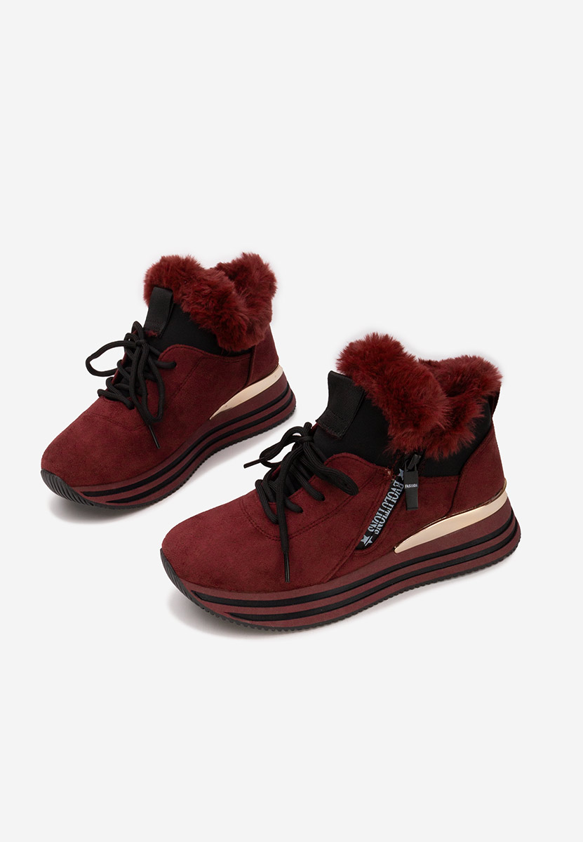 Baskets d'hiver pour femmes bordeaux Axira
