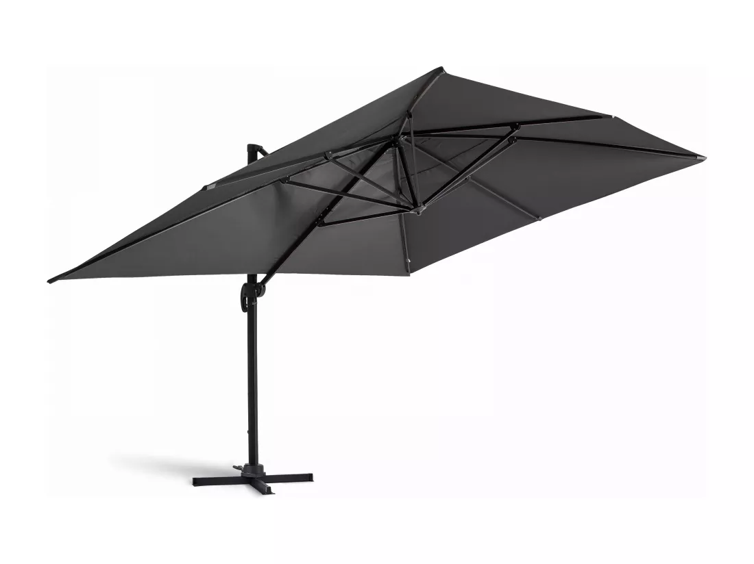 Parasol déporté 3x4m en aluminium gris anthracite - Caserta