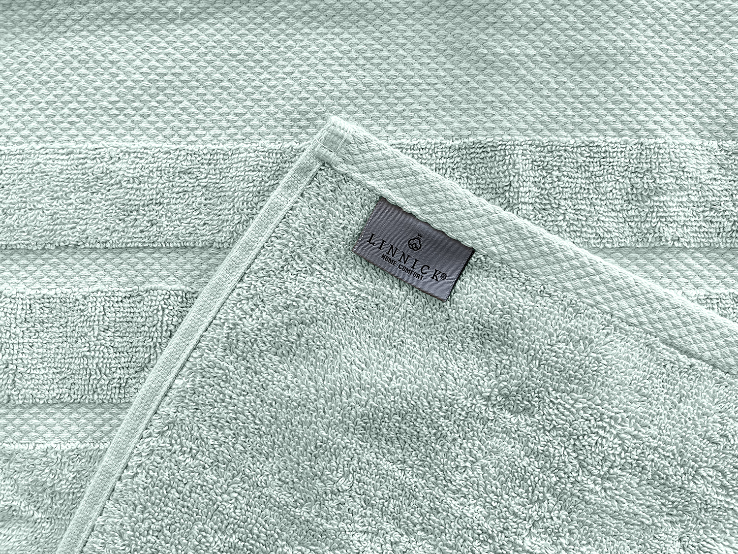 LINNICKBadstof Badlaken  Katoen 70x140cm - soft green - 2X