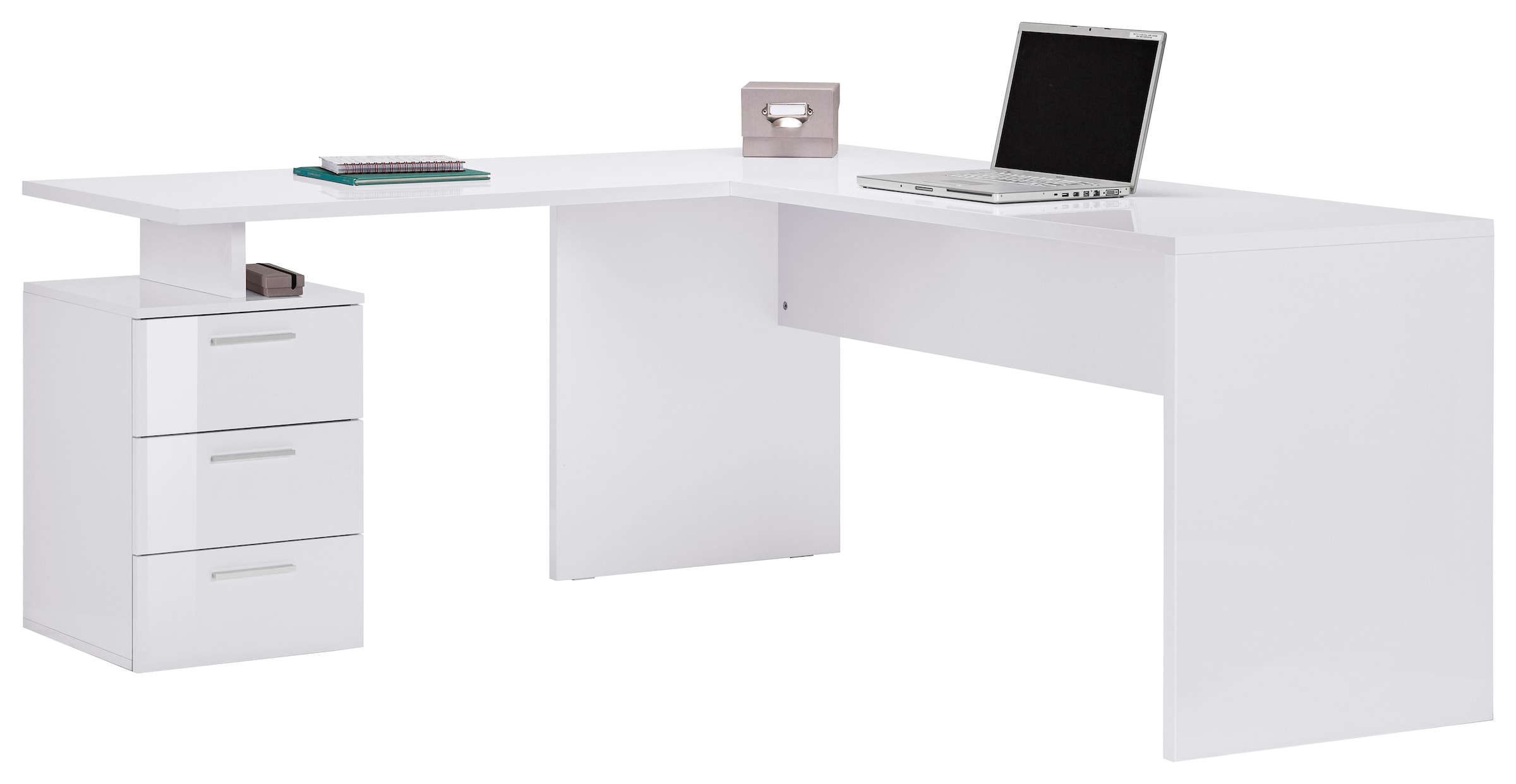 INOSIGN Eckschreibtisch »New Selina« Schreibtisch, Schubkästen, mit oder ohne Monitoraufsatz, B 180/160 cm