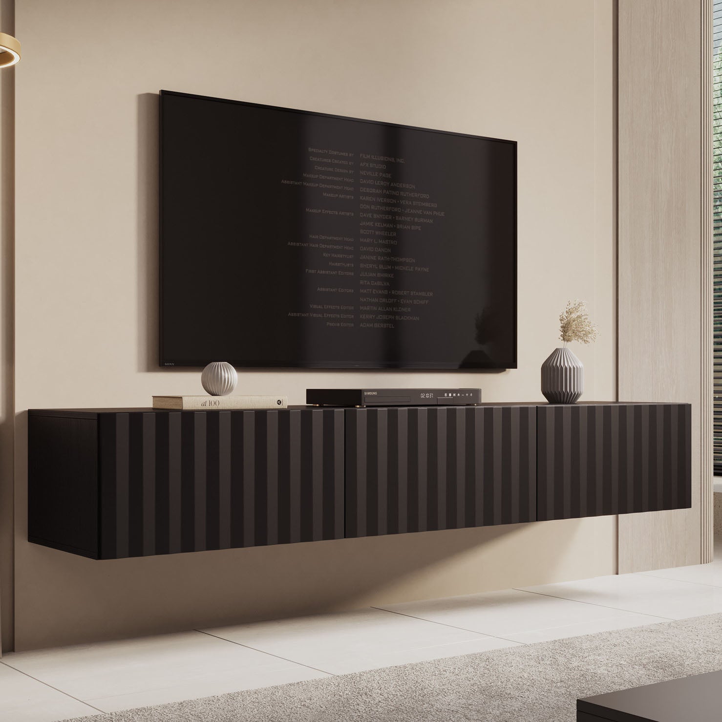 Angelina - TV-Meubel - Zwart - 192 cm