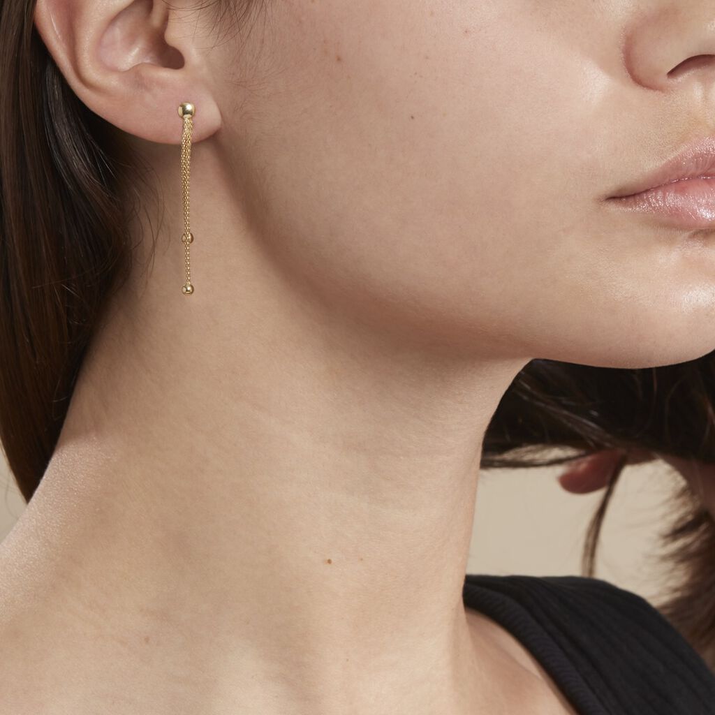 Boucles D'oreilles Pendantes Assiba Or Jaune