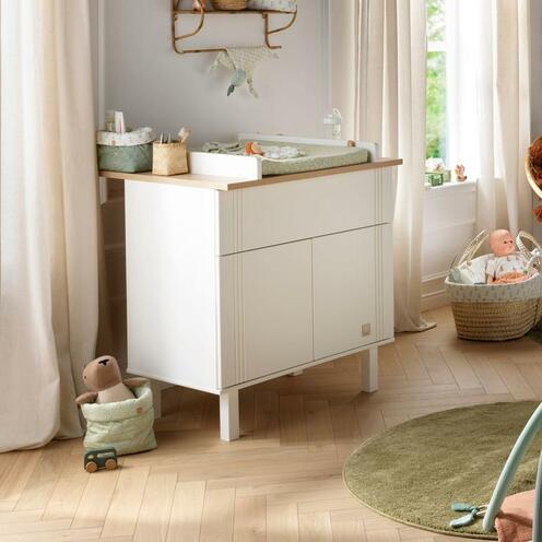 Commode 1 tiroir 2 portes ELEONORE Blanc - SAUTHON