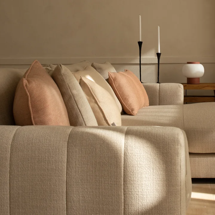 Nuuck - Bente Sofa, Chaise R, 234 x 175 cm, hellgrau (Melina Grey Breeze 1240)