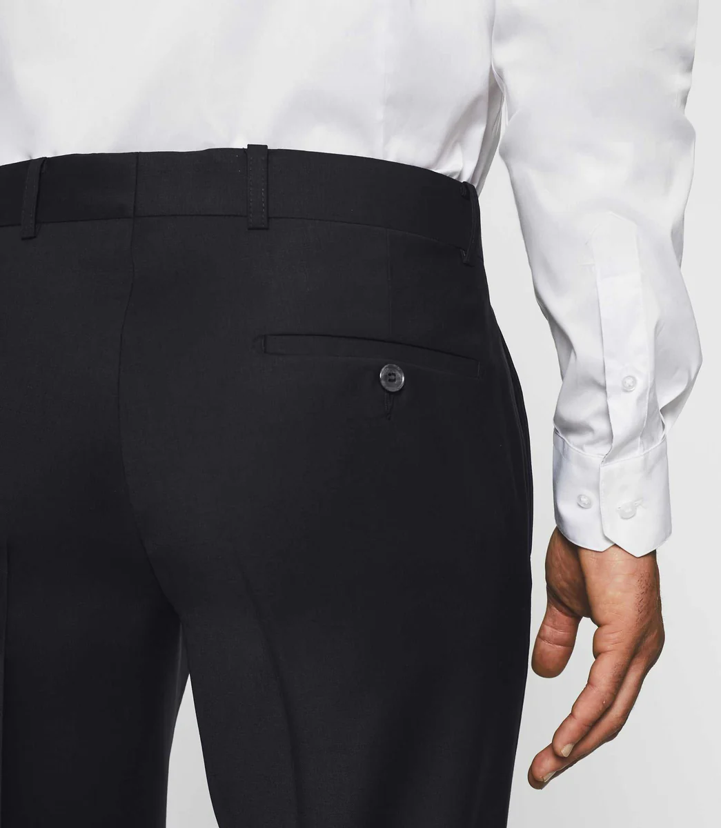 Pantalon ville en laine marine FLIBRE