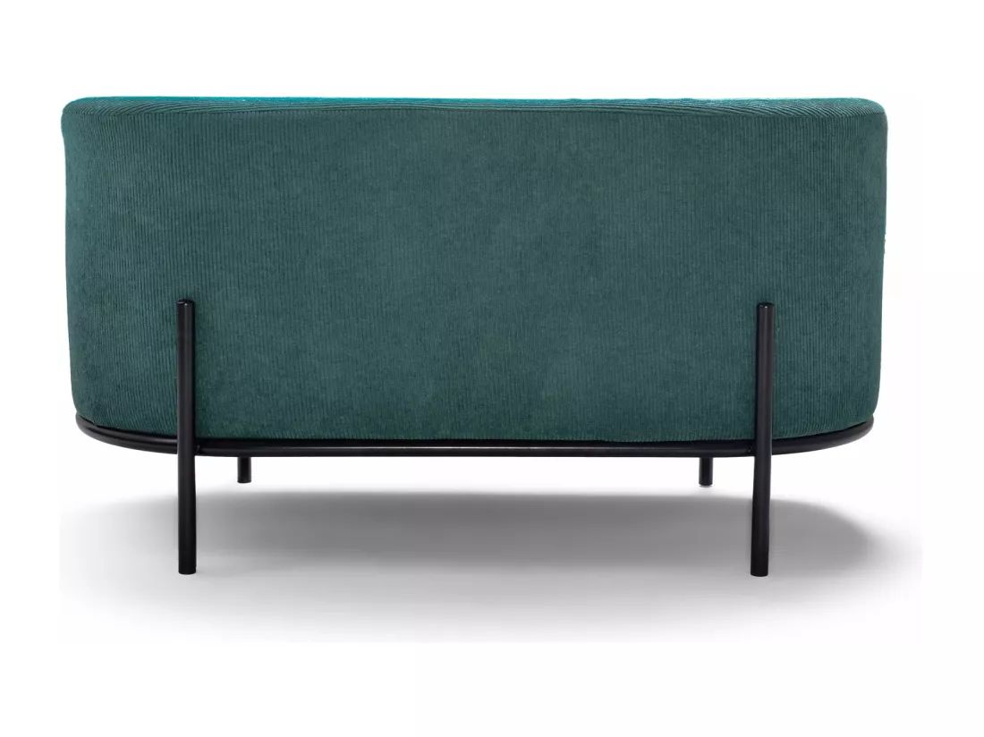 LIPSIA VELVET - Pouf ovale en velours côtelé
