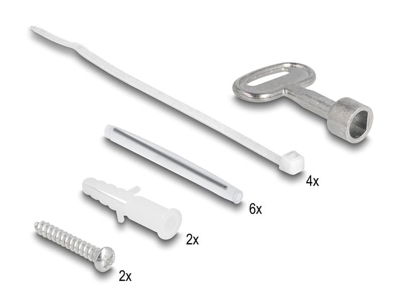 Delock LWL Verteilerbox IP65, 6 Port, Weiss Delock LWL Verteilerbox für Innen- und Aussenbereich IP65 wasserfest abschliessbar 6 Port weiss