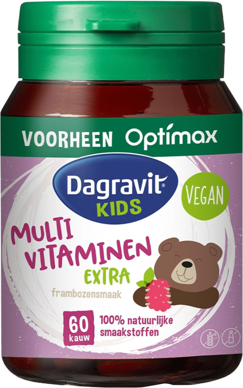Dagravit Kids Natural Multivitaminen Framboos 60 kauwtabletten