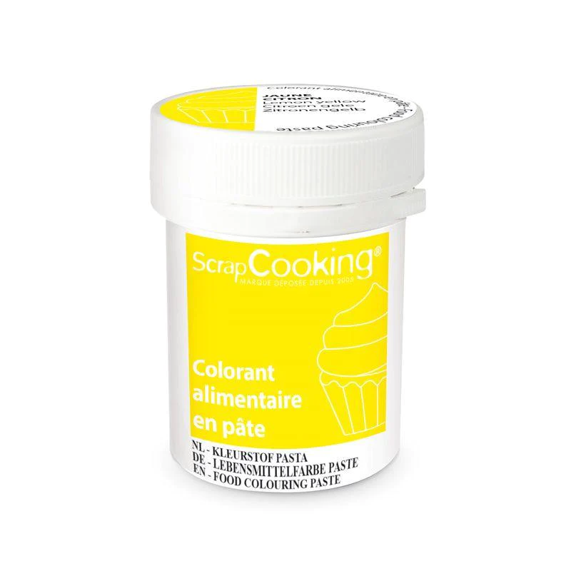Colorant alimentaire en pâte 20 g - Jaune citron Scrapcooking
