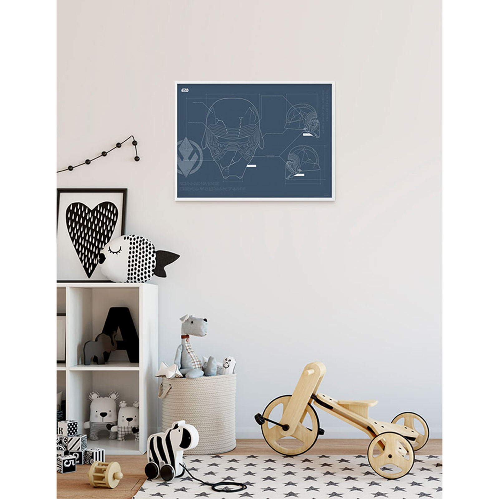 Wandbild STAR WARS EP9 BLUEPRINT KYLO - blau-weiß - 70x50 cm
