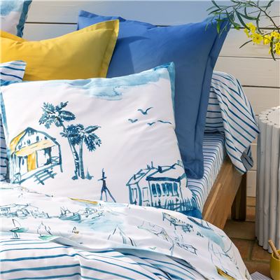 Linge de lit motif voiliers - BECQUET CRÉATION
