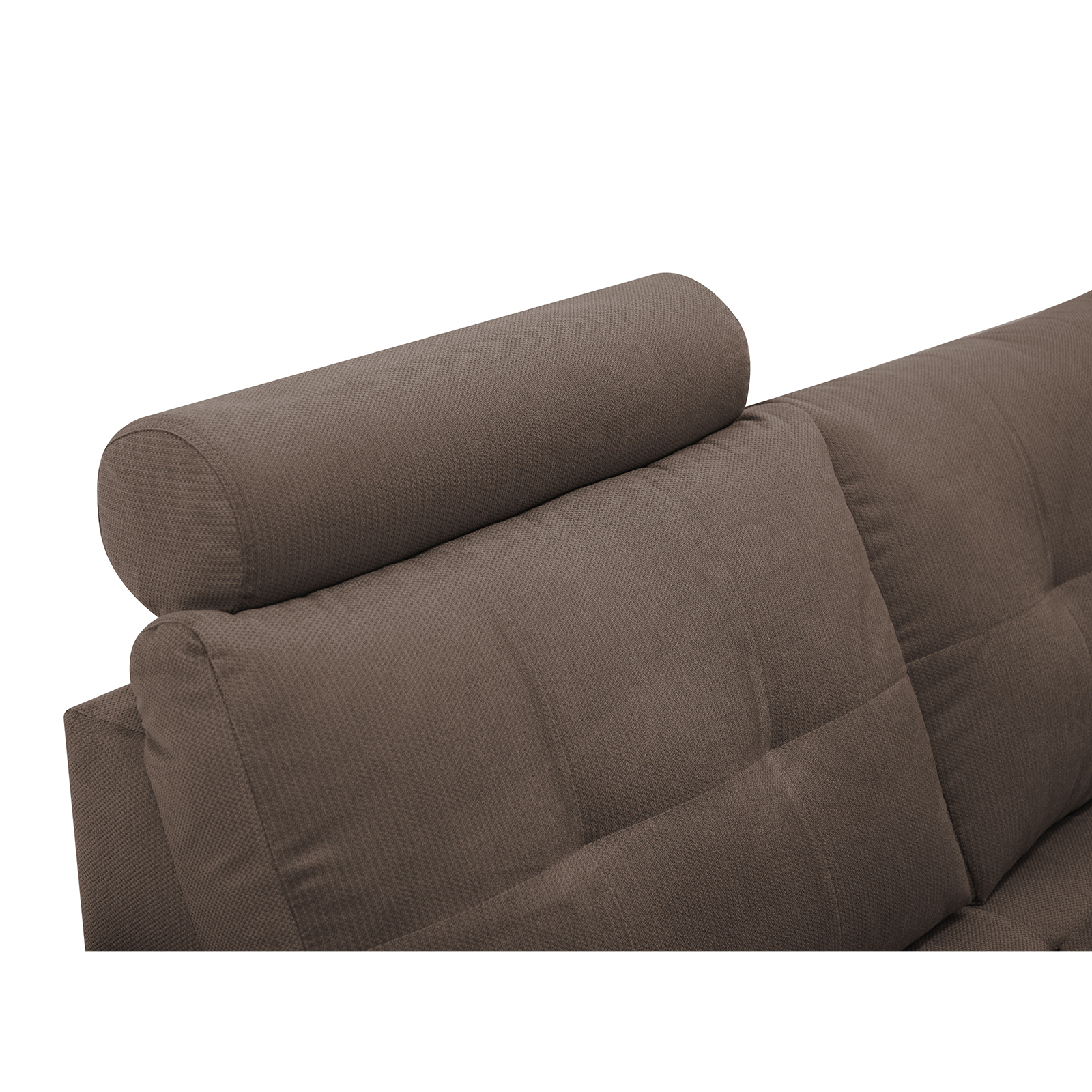 Ecksofa - braun - Webstoff - Liegefunktion - Staukasten rechts