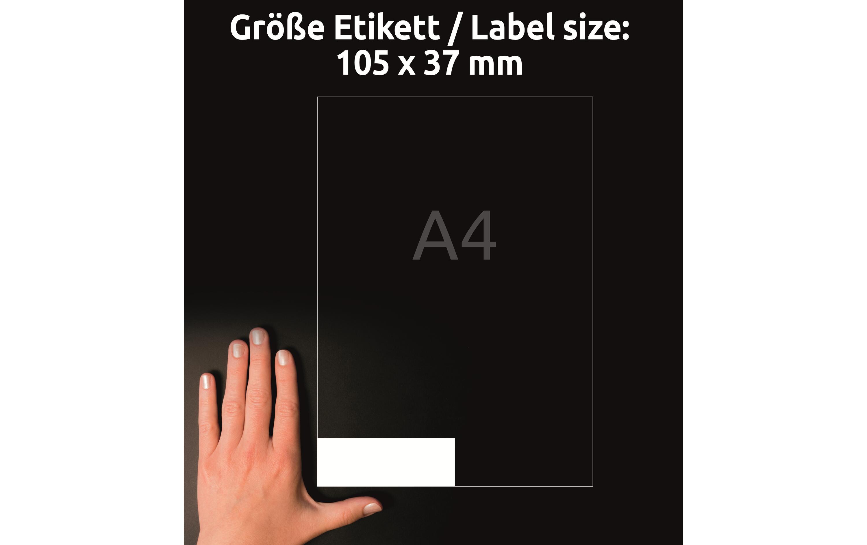 Universal-Etiketten 3484 105 x 37 mm, 100 BlattWeisse Aufkleber, permanent haftend