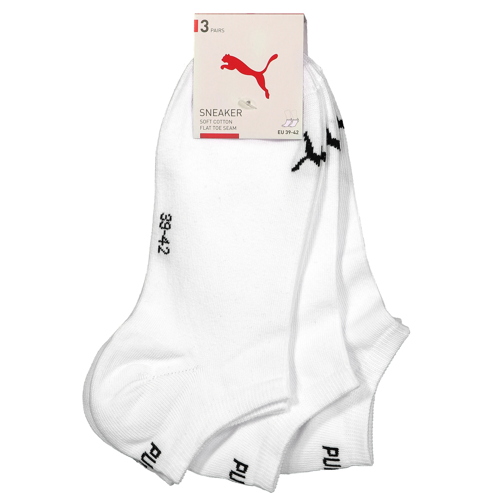 Puma Unisex-Sneaker Socken Plain, 3 Paar weiss, 47/49