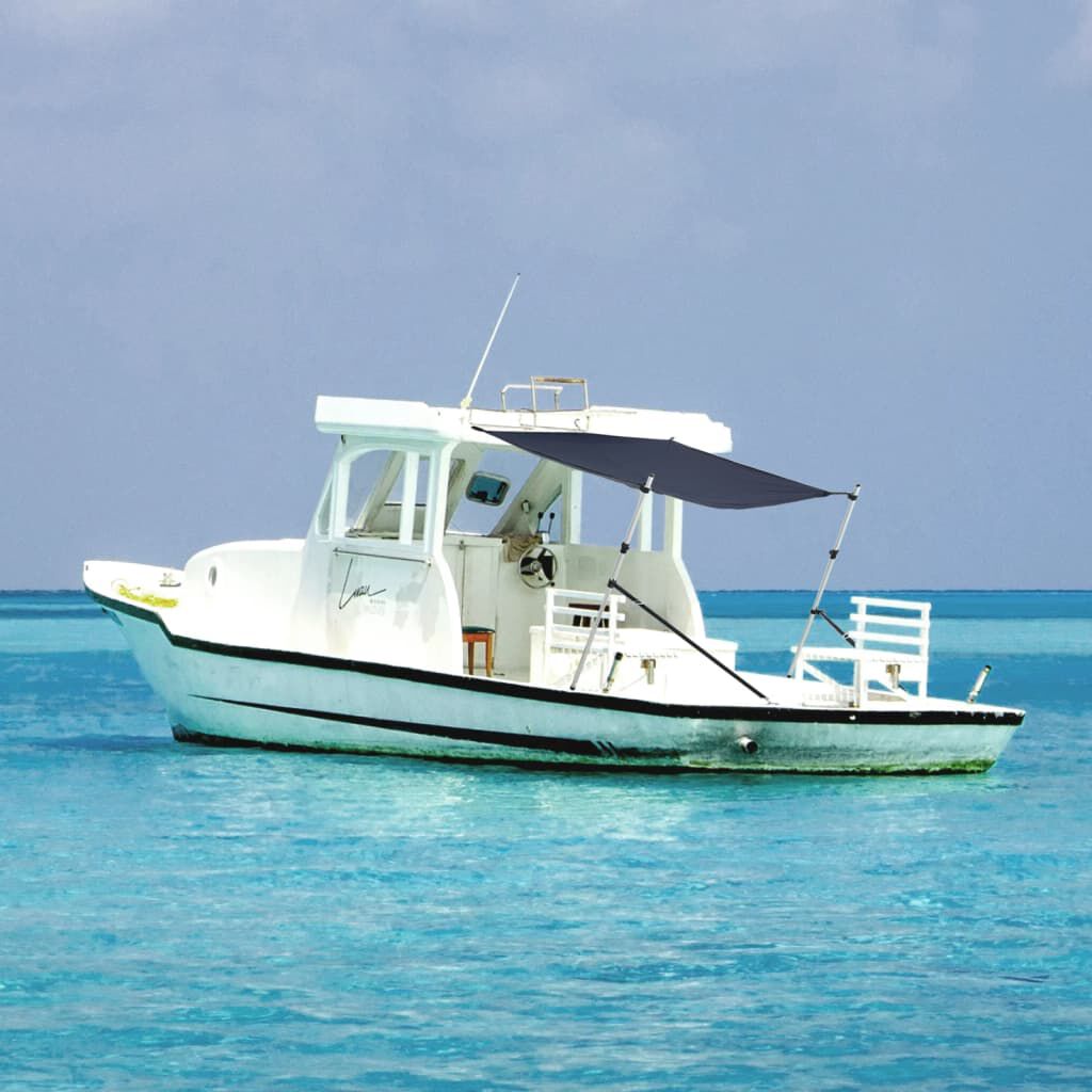 vidaXL Bootluifelverlengstuk, marineblauw, 170x208x(115-183) cm
