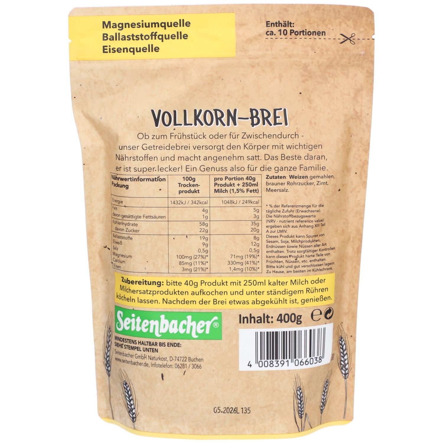 Seitenbacher® FRÜHSTÜCKSBREI