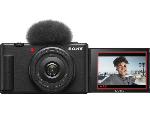 Sony ZV-1F - Digitalkamera - kompakt - 20.1 MP - 4K / 30 fps - ZEISS - Wi-Fi, Bluetooth - sort