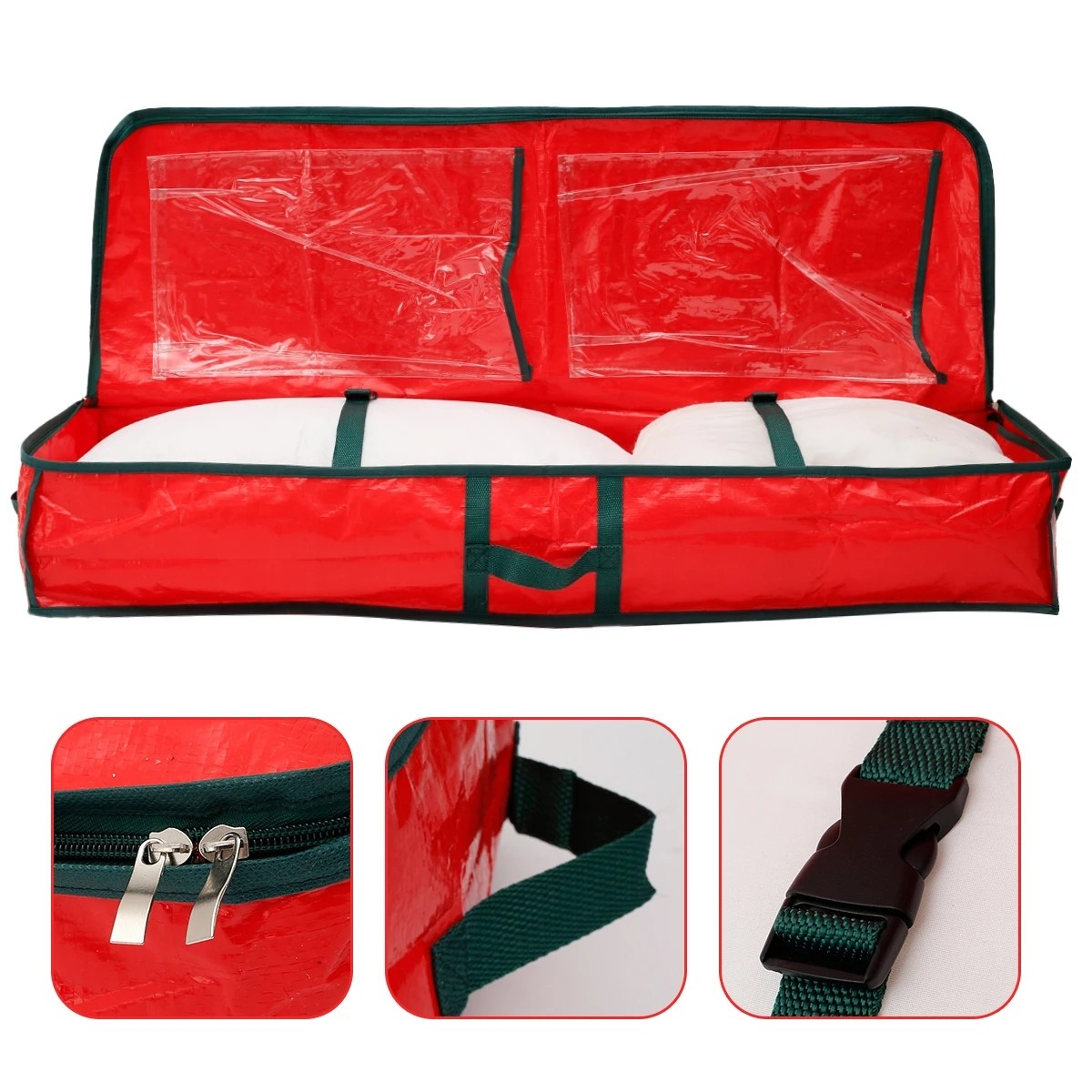 (102x35cm) Geschenkpapier Aufbewahrungs Tasche Geschenk Verpackungs Organizer - Rot
