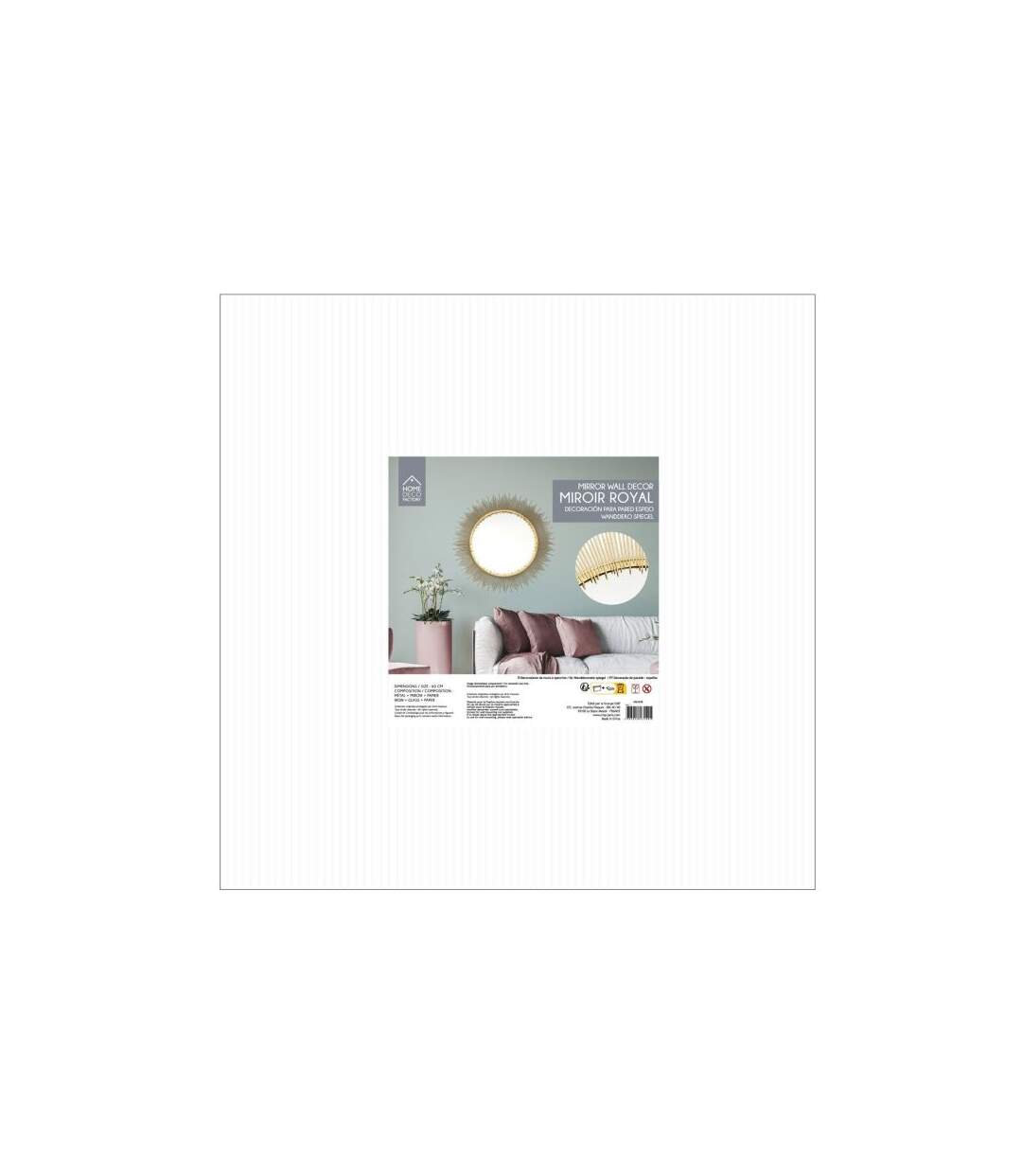 Paris Prix - Miroir Mural Soleil Design royal 60cm Or