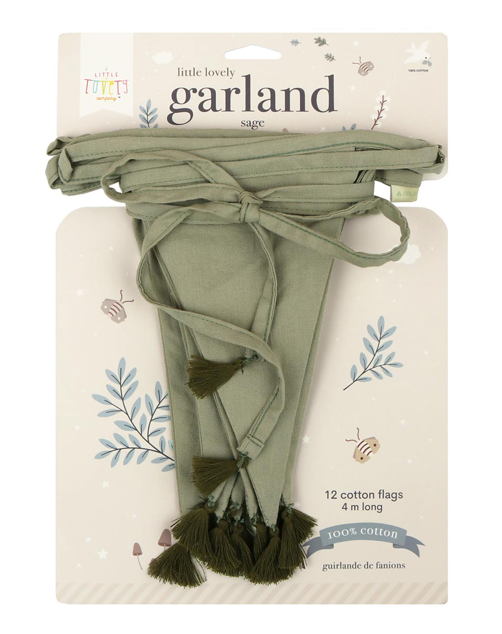 Wimpelkette GARLAND (4m) in sage