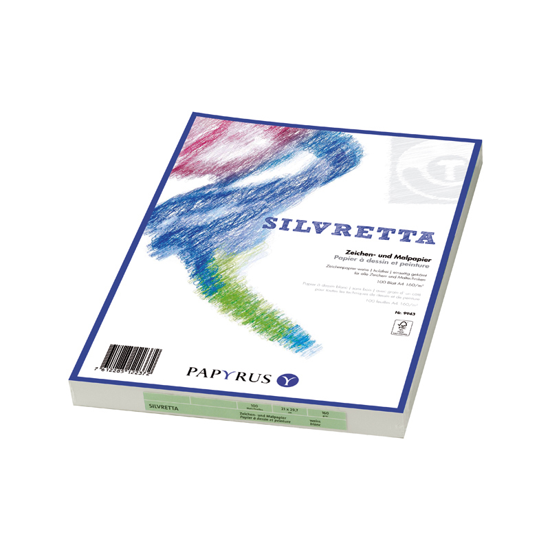 Papyrus Zeichenpapier Silvretta, A3, weiss, 100 Blatt