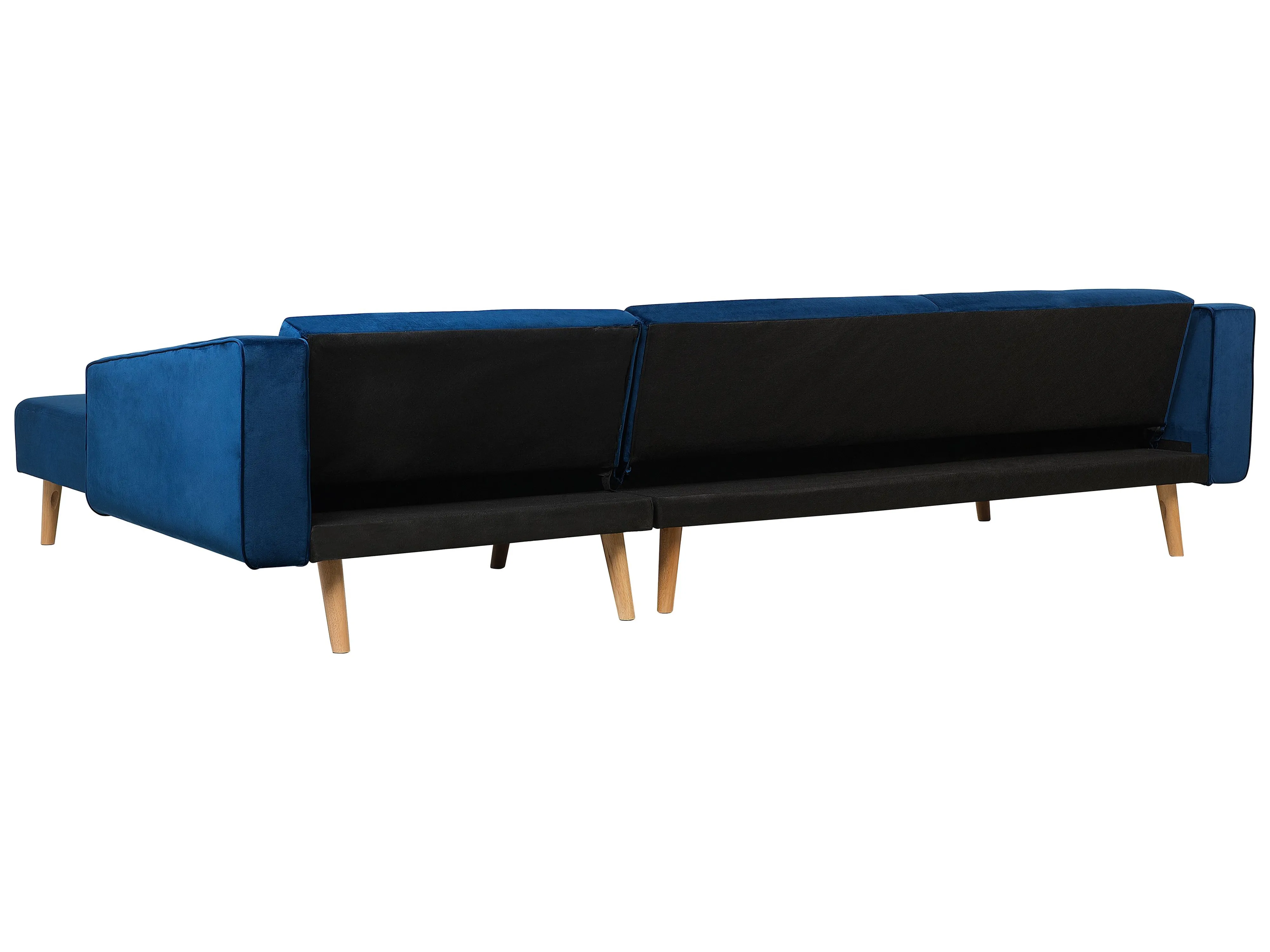 Hoekslaapbank 4-zits VADSO Fluweel Marineblauw linkszijdig