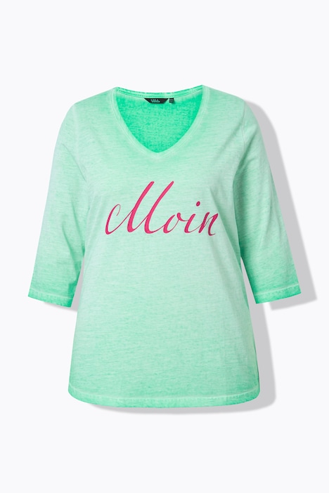 T-Shirt, Moin, Cold Dyed, V-Ausschnitt, 3/4-Arm