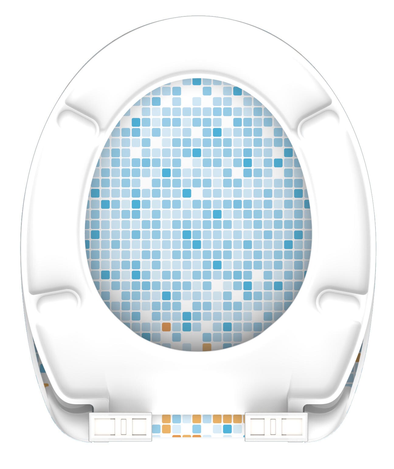 EISL Duroplast WC-Sitz MOSAIK BLAU-ORANGE, mit Absenkautomatik