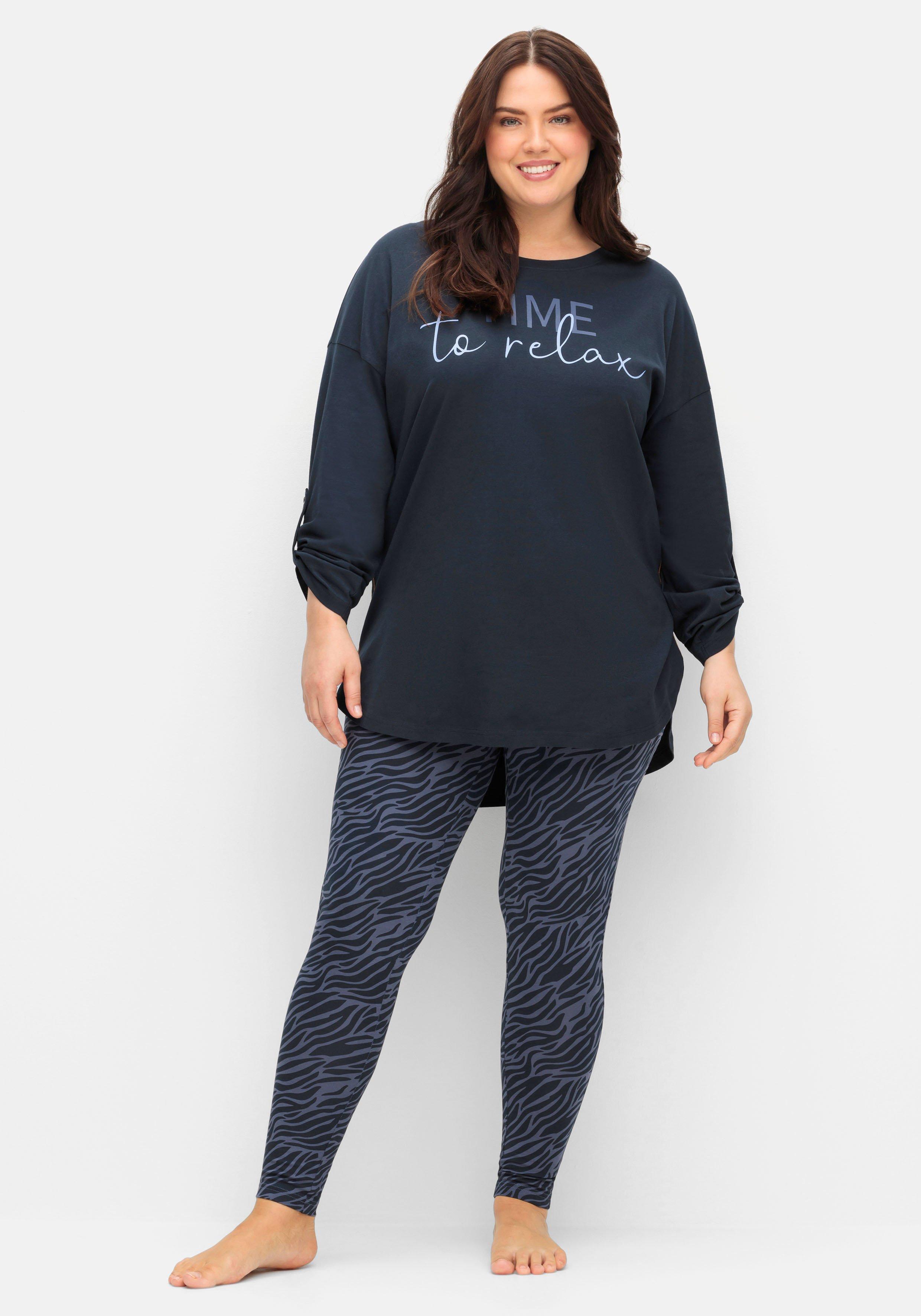 Relaxshirt in Longform, mit Wording-Frontprint
