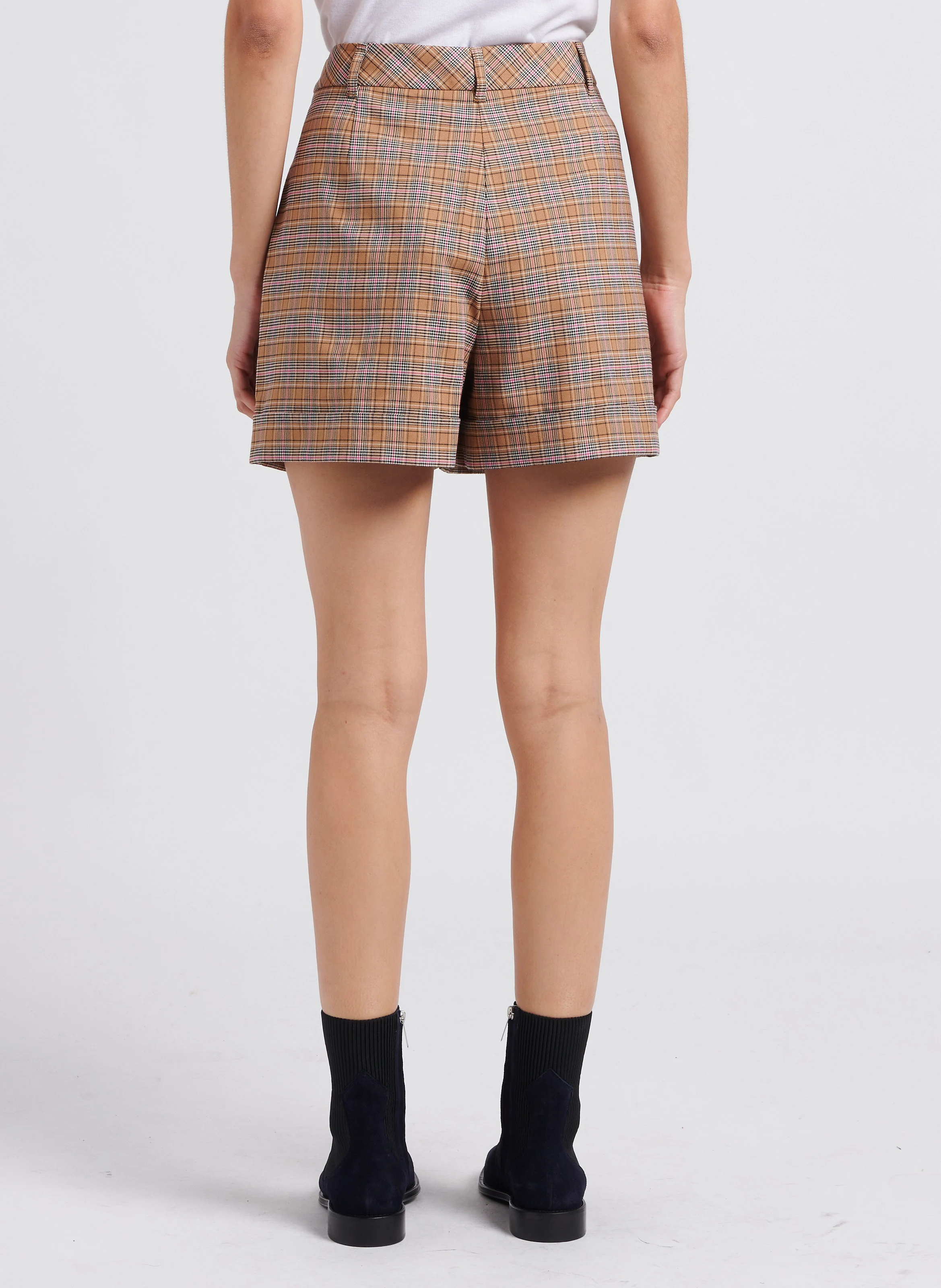 Short taille haute large | Marron