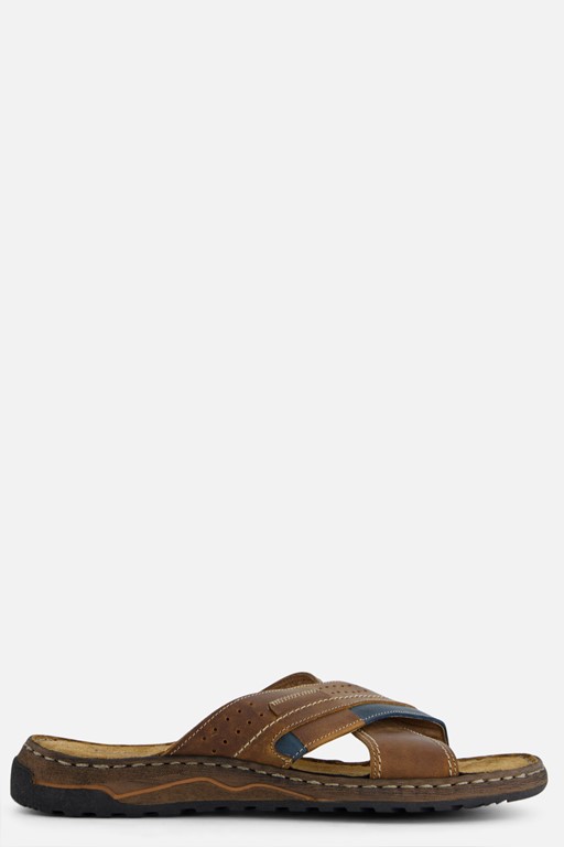 Outfielder Slippers cognac Leer