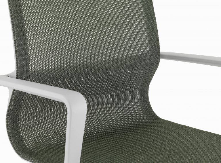 Vitra Physix vergaderstoel wit frame trioknit ice grey