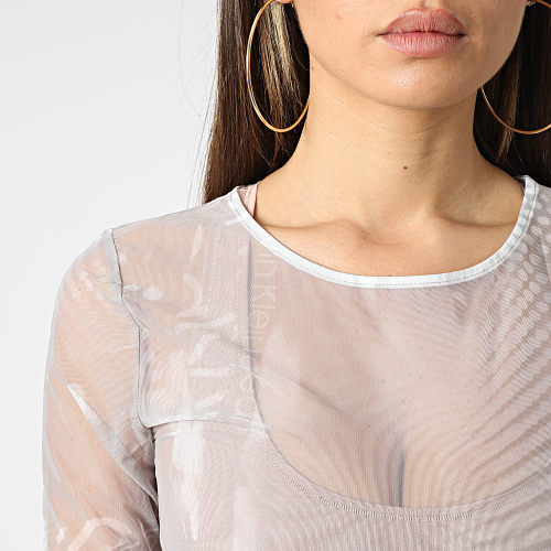 Body Femme All Over Print Mesh 0537 Gris