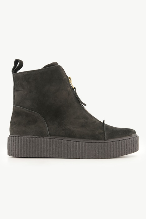Leder-Boots, Wechselfußbett, Plateau-Absatz, Weite H