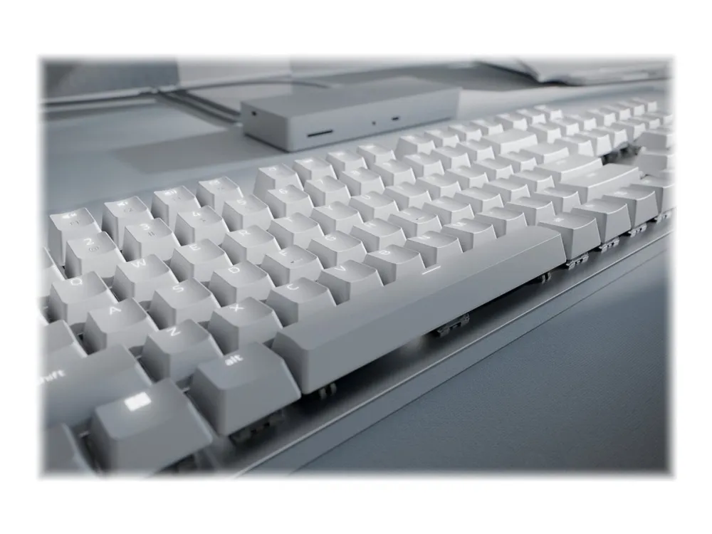 Razer Pro Type Ultra - Tastatur - bagbelyst - trådløs - USB-C, Bluetooth, 2.4 GHz - QWERTY - USA - tastkontakt: Razer Yellow